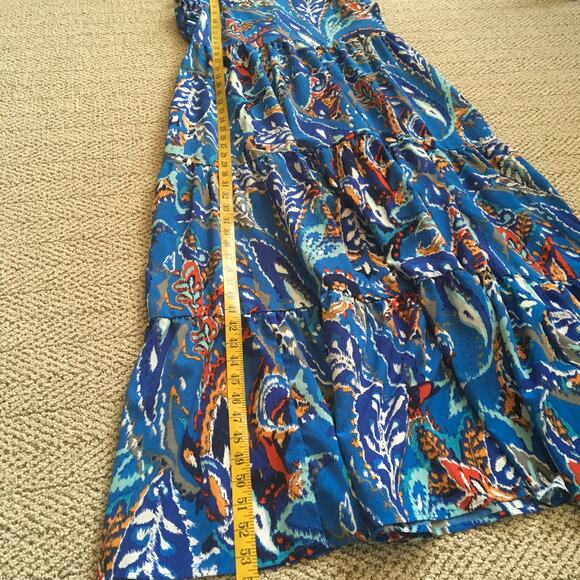 Jade Paisley V-Neck Maxi Dress, Blue - Medium - Picture 6 of 7